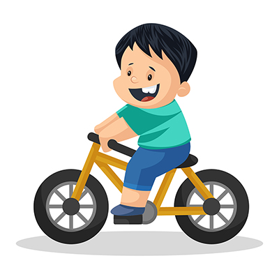 Indian boy is riding a cycle