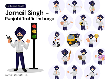 Jarnail Singh- Punjabi Traffic Incharge Vector Bundle