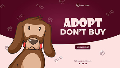 Landscape template of adopt a pet do not buy
