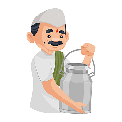Milkman is holding a milk container in hands Milkman is holding a milk container in hands