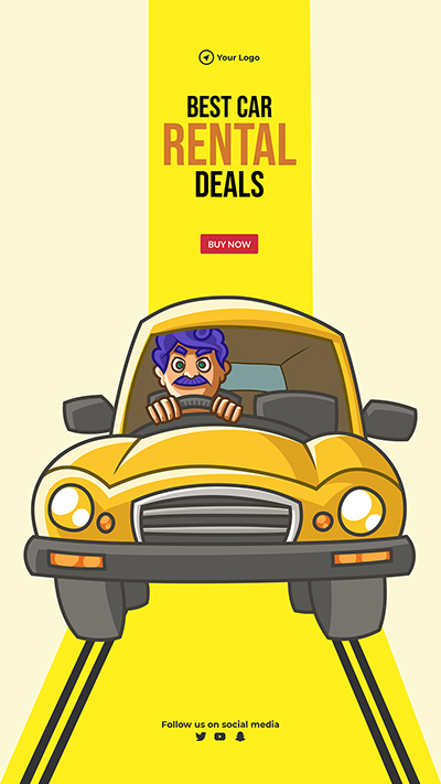 Portrait template for best car rental deals