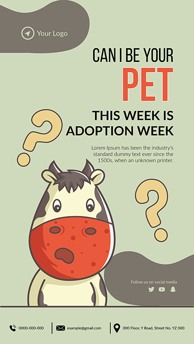 Portrait template for this week is pet adoption week