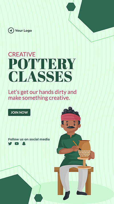 Portrait template of creative pottery classes