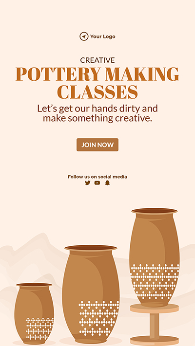 Portrait template of creative pottery making classes