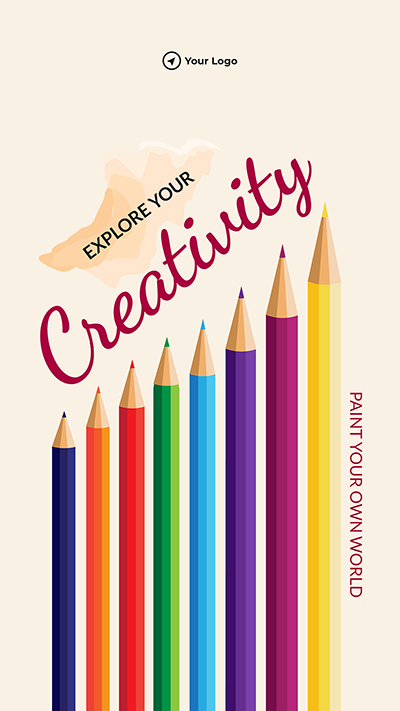 Portrait template of explore the creativity