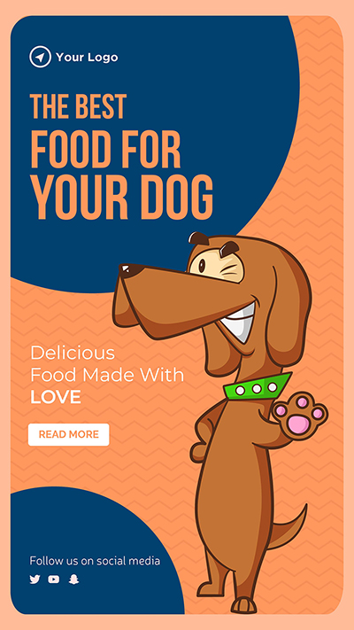 Portrait template of the best food for your pet dog