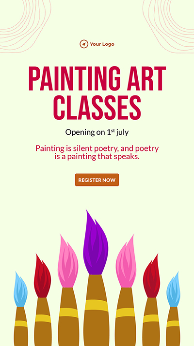 Portrait template of the painting art classes