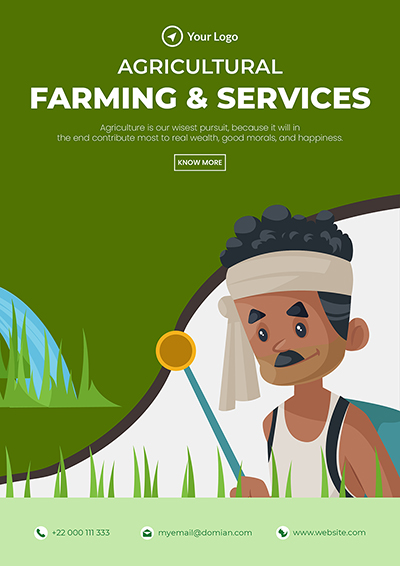 Template flyer of agricultural and farming services design
