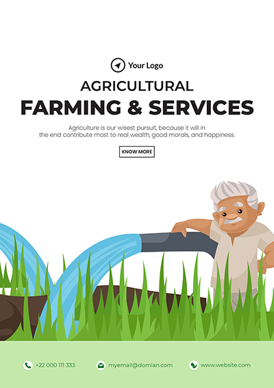 Template flyer with the agricultural and farming services