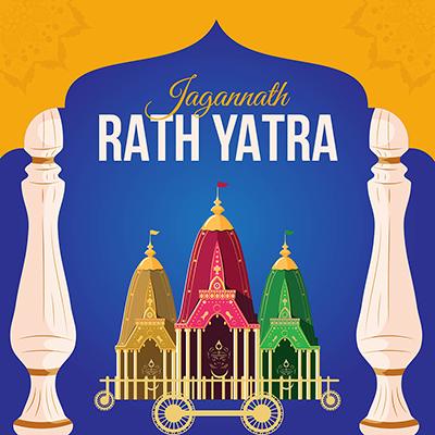 Template of jagannath rath yatra banner
