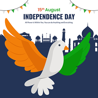 Banner for independence day flat template