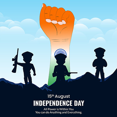 Banner for independence day on flat template