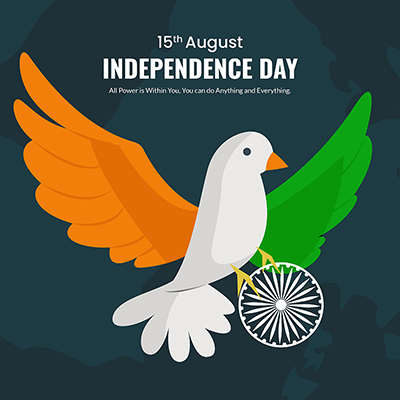 Banner for the independence day on flat template
