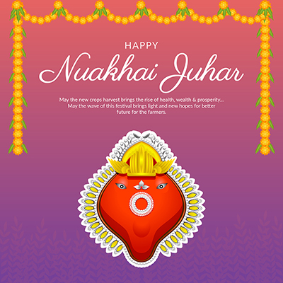 Banner template for happy nuakhai juhar festival