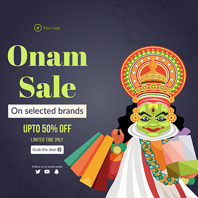 Banner template for onam festival sale