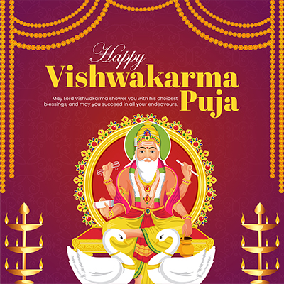 Banner template for the happy vishwakarma puja
