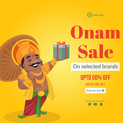Banner template of onam festival sale