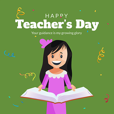 Banner template of the happy teachers day event