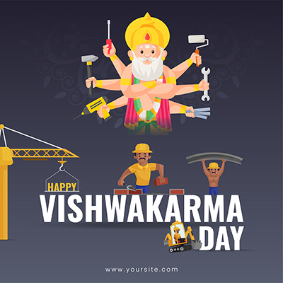 Banner template of the happy vishwakarma day
