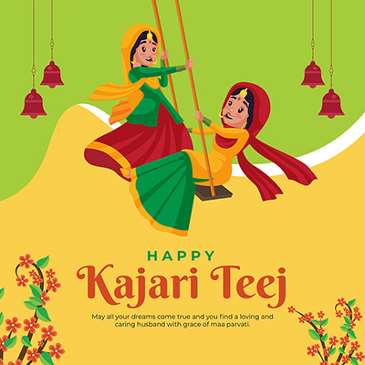 Banner template with happy kajari teej