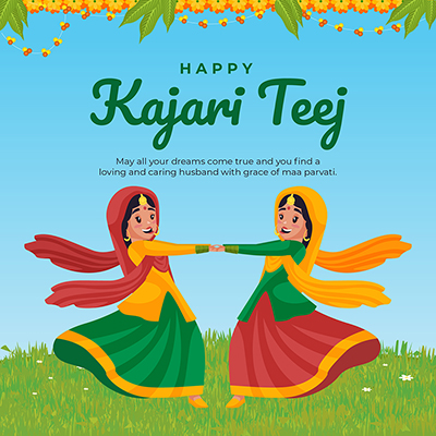Banner template with the happy kajari teej