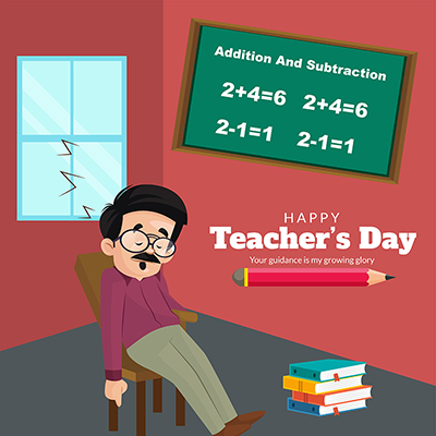 Banner template with the happy teachers day event