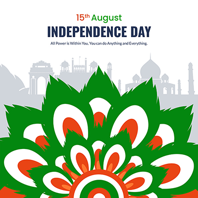 Banner with the independence day flat template