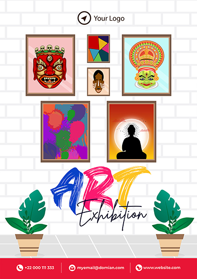 Flyer template of art design exhibition