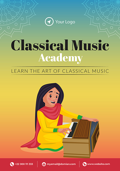 Flyer template of classical music academy