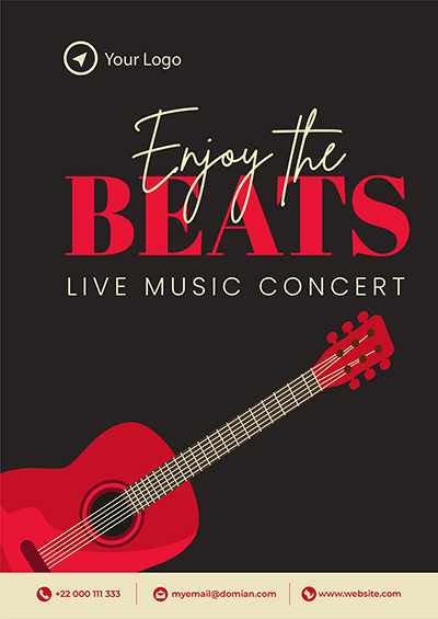 Flyer template of enjoy the beats live music concert