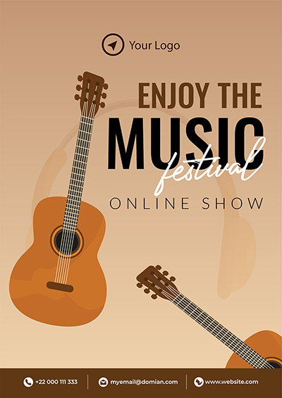 Flyer template of enjoy the music festival online show