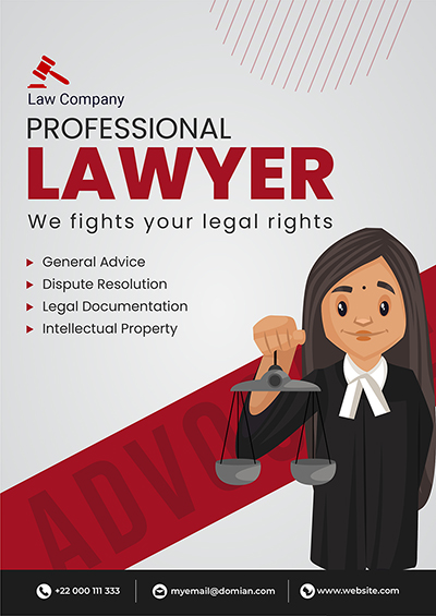 Flyer template of professional lawyer fight for legal rights