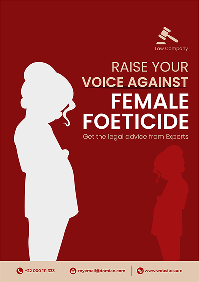 Flyer template of raise voice against female foeticide