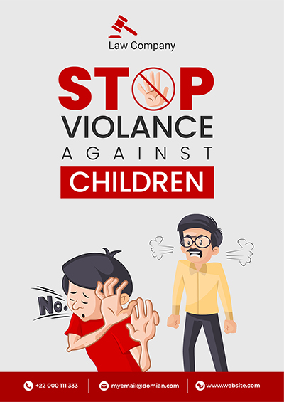 Flyer template of stop violence against children