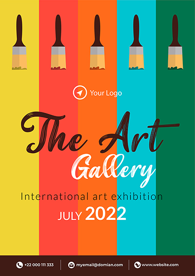 Flyer template of the art gallery international art exhibition