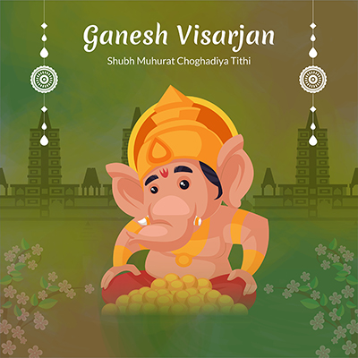 Ganesh visarjan on the banner template