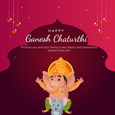 Happy ganesh chaturthi event with banner template Happy ganesh chaturthi event with banner template
