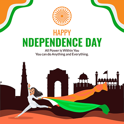 Happy independence day with the flat banner template