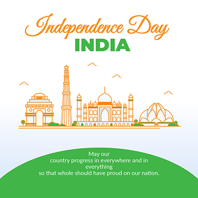 Independence day of indian on a banner template