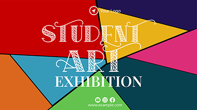 Landscape template of student art exhibition design