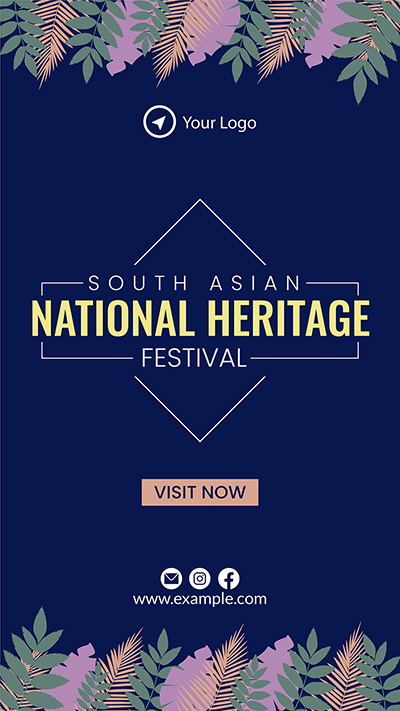 Portrait template of national heritage festival