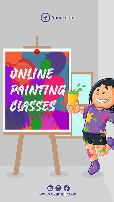 Portrait template of online painting design classes