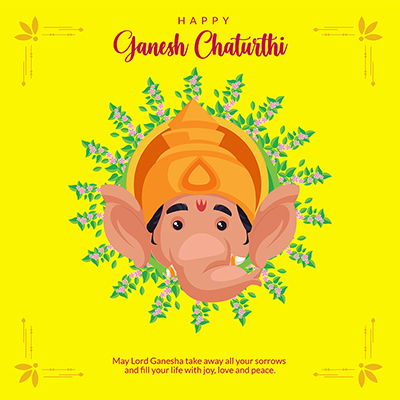 Template banner for a happy ganesh chaturthi event