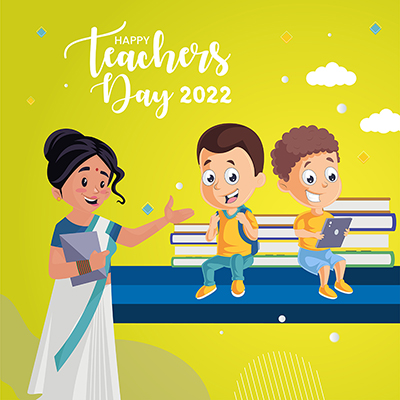 Template banner for a happy teachers day