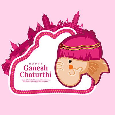Template banner for happy ganesh chaturthi