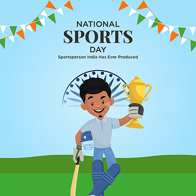 Template banner for national sports day event
