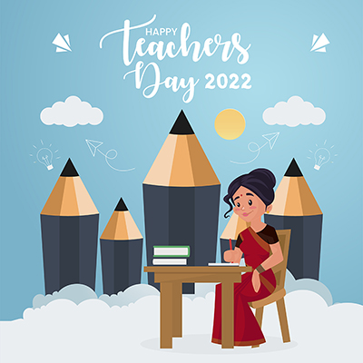 Template banner for the happy teachers day