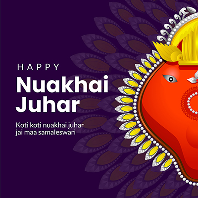 Template banner of a happy nuakhai juhar festival