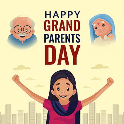 Template banner of happy grandparents day Template banner of happy grandparents day