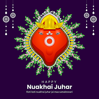 Template banner of happy nuakhai juhar festival